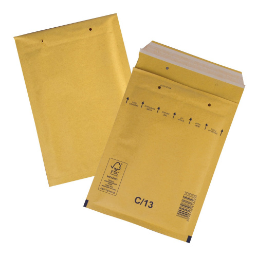 Конверт-пакеты КУРТ, с прослойкой из пузырчатой пленки, 170х225 мм, крафт-бумага, 100 шт.