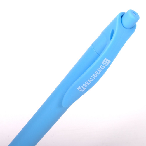 Ручка шариковая масляная автоматическая BRAUBERG "FRUITY Pastel", линия письма 0,35 мм, синяя фото 5