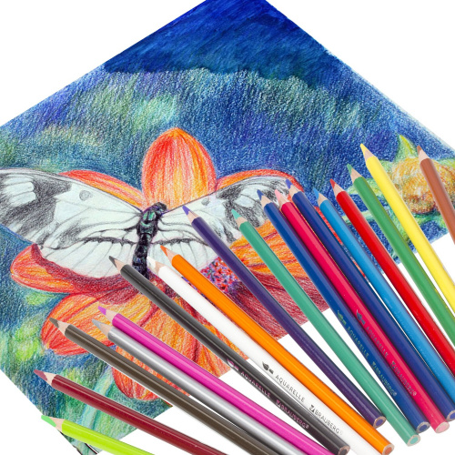 Карандаши цветные акварельные BRAUBERG PREMIUM AQUARELLE, 18 цветов, грифель мягкий 4 мм фото 2