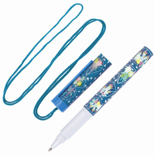 Ручка шариковая на шнурке ПИФАГОР "Funny Motions", корпус ассорти, линия письма 0,35 мм, синяя фото 9
