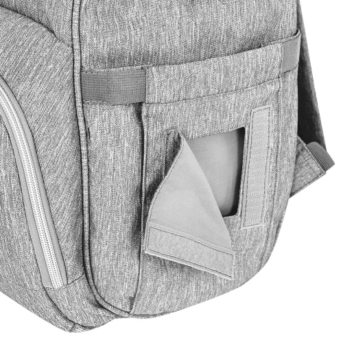 Рюкзак для мамы BRAUBERG MOMMY, 40x26x17 см, с ковриком, крепления на коляску, термокарманы, серый фото 10