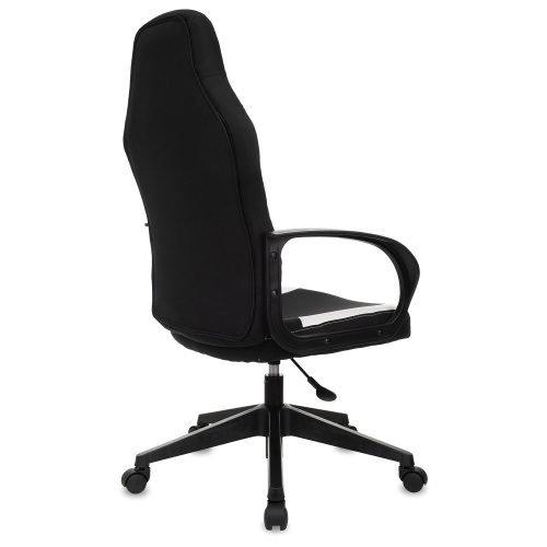 Кресло компьютерное BRABIX "Alpha GM-018", ткань/экокожа, черное/белое фото 9
