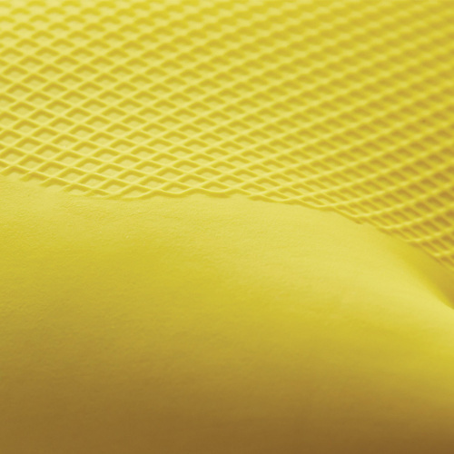 Перчатки латексные MANIPULA "Блеск", хлопчатобумажное напыление, размер 9-9,5 (L), желтые фото 4