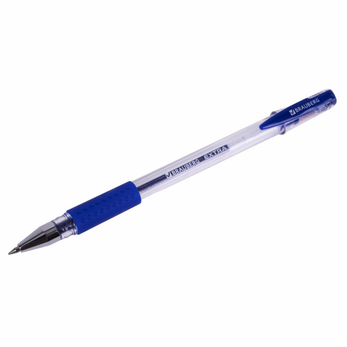 Ручка гелевая с грипом BRAUBERG "EXTRA GT", СИНЯЯ, стандартный узел 0,5 мм, линия 0,35 мм, 143915 фото 7