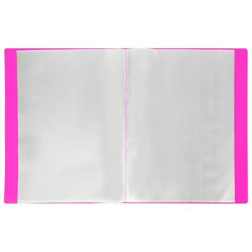 Папка 40 вкладышей BRAUBERG "Neon", 25 мм, неоновая розовая фото 3