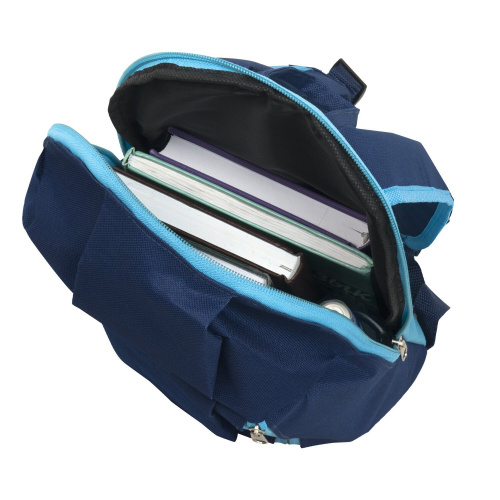 Рюкзак STAFF AIR, 40х23х16 см, компактный, темно-синий с голубыми деталями фото 3