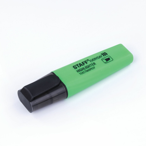 Текстовыделитель STAFF "EVERYDAY", скошенный наконечник, 1-5 мм, зеленый фото 4