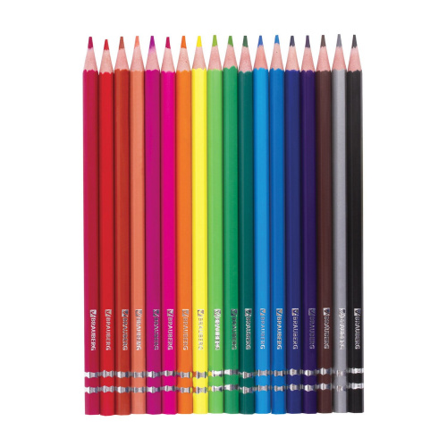 Карандаши цветные BRAUBERG "Pretty Girls", 18 цветов, пластиковые, заточенные, картонная упаковка фото 2