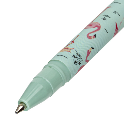 Ручка шариковая BRAUBERG SOFT TOUCH STICK "FLAMINGO", мягкое покрытие, узел 0,7 мм, синяя фото 9