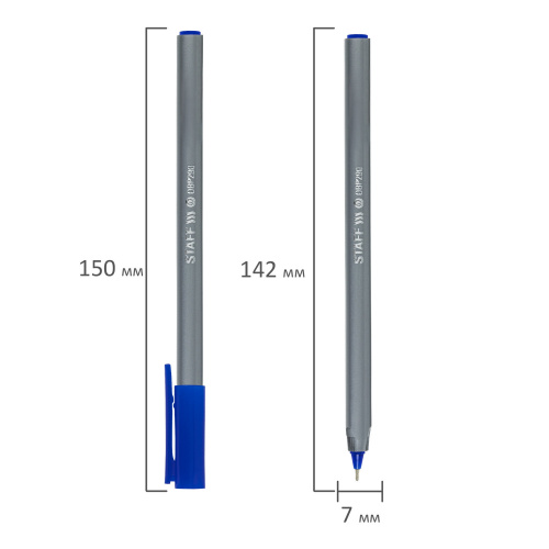 Ручка шариковая масляная STAFF EVERYDAY, трехгранная, корпус серый, синяя фото 8