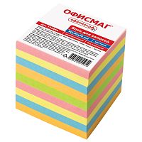 Блок для записей ОФИСМАГ непроклеенный, куб 9х9х9 см, цветной