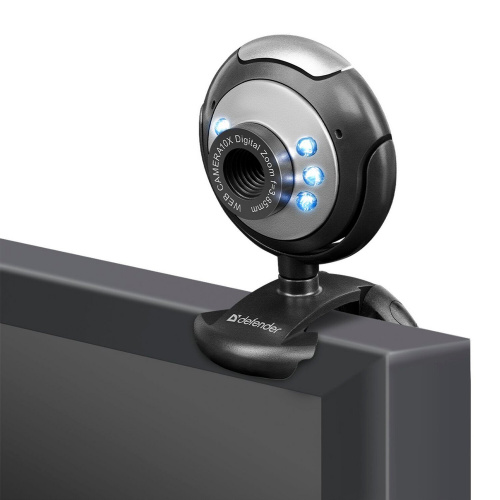 Веб-камера DEFENDER, 0,3 Мп, микрофон, USB 2.0/1.1+3.5 мм jack, подсветка, черная фото 10