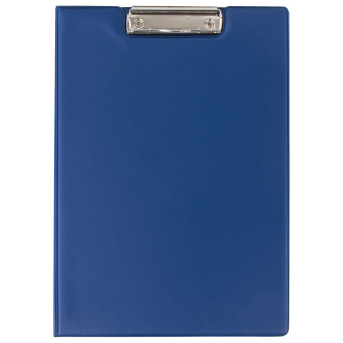 Папка-планшет ОФИСМАГ, А4, с прижимом и крышкой, синяя фото 10