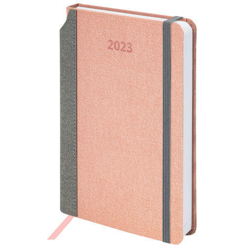 Ежедневник датированный 2023 BRAUBERG "Mosaic", А5, 138x213 мм, под кожу, розовый