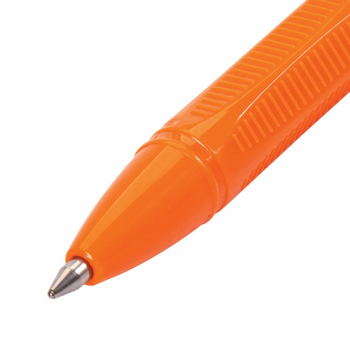 Ручка шариковая масляная STAFF "X-100", корпус оранжевый, линия письма 0,7 мм, синяя фото 9