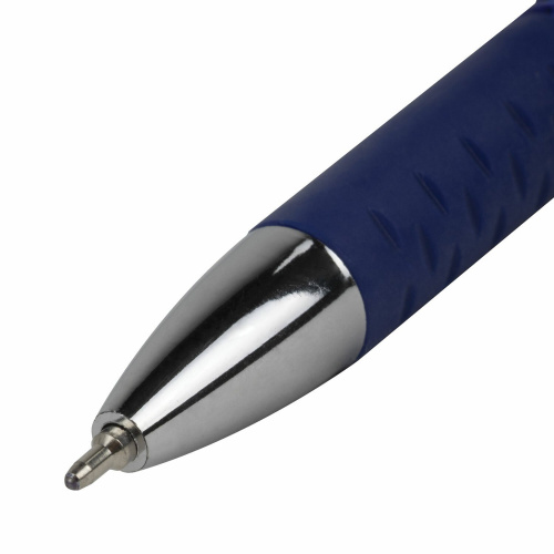 Ручка шариковая масляная с грипом STAFF "Manager OBP-10", линия письма 0,35 мм, синяя фото 6