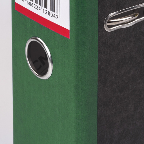 Папка-регистратор ОФИСМАГ, фактура стандарт, с мраморным покрытием, 75 мм, зеленый корешок фото 5