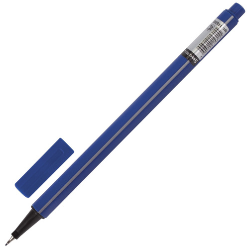Ручка капиллярная (линер) BRAUBERG "Aero", трехгранная, металлический наконечник, синяя фото 2