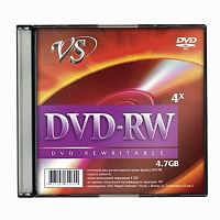 Диск DVD-RW, VS, 4,7 Gb, 4 x Slim Case, 1 штука