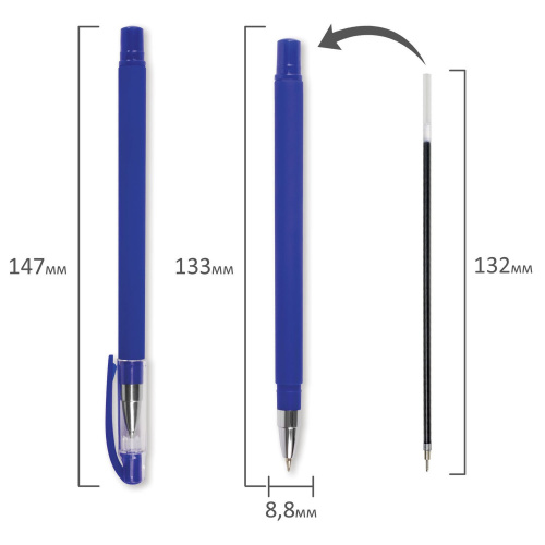 Ручка шариковая масляная BRAUBERG "Matt", корпус синий, узел 0,7 мм, синяя фото 4