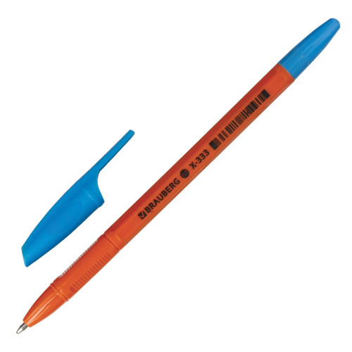 Ручка шариковая BRAUBERG "X-333 MIX", корпус ассорти, линия 0,35 мм, синяя фото 6