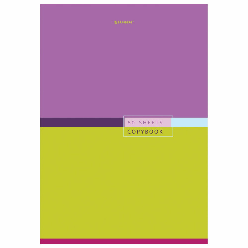 Тетрадь BRAUBERG "Color", А4, 60 л., скоба, клетка, обложка картон фото 5