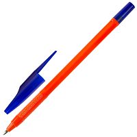 Ручка шариковая масляная STAFF "Flare", корпус оранжевый, линия письма 0,7 мм, синяя