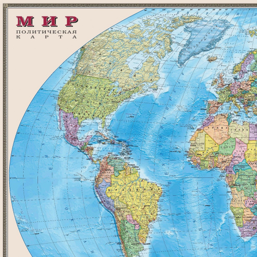 Карта настенная DMB "Мир. Политическая карта", М-1:20 млн., 156х101 см, ламинированная фото 3