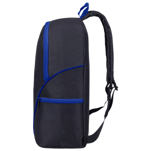 Рюкзак STAFF TRIP, 40x27x15,5 см, универсальный, 2 кармана, черный с синими деталями фото 5