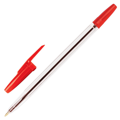 Ручка шариковая CORVINA "51 Classic", корпус прозрачный, узел 1 мм, линия письма 0,7 мм, красная фото 3