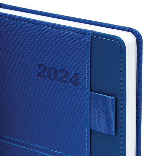 Ежедневник датированный 2024 А5 138х213 мм BRAUBERG "Pocket", под кожу, карман, держатель для ручки, синий, 114989 фото 10