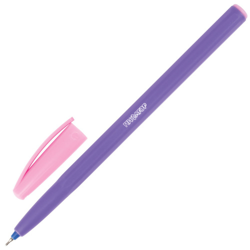 Ручка шариковая масляная ПИФАГОР, безопасный корпус ассорти, линия письма 0,3 мм, синяя фото 2