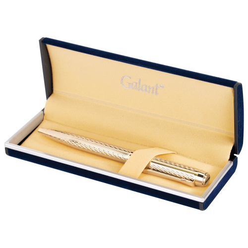 Ручка подарочная шариковая GALANT "Graven Gold", корпус золотистый с гравировкой, синяя фото 10
