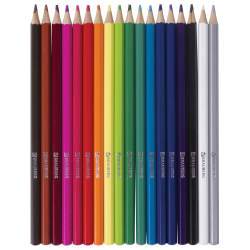 Карандаши цветные акварельные BRAUBERG "АКАДЕМИЯ", 18 цветов, шестигранные, высокое качество фото 10