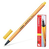 Ручка капиллярная (линер) STABILO "Point 88", корпус оранжевый, желтая
