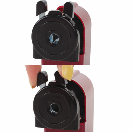 Точилка механическая BRAUBERG "JET", металлический механизм, черный/бордовый фото 6