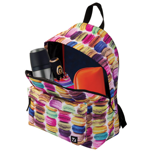 Рюкзак BRAUBERG "Сладости", 20 литров, 41х32х14 см, универсальный, сити-формат, разноцветный фото 2