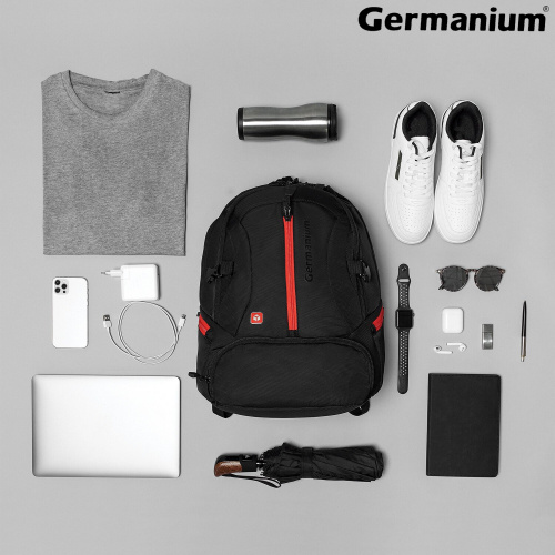Рюкзак GERMANIUM "S-03", 46х32х26 см, универсальный, с отделением для ноутбука, черный фото 6