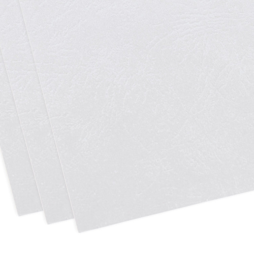 Обложки картонные для переплета BRAUBERG, А4, 100 шт., тиснение под кожу, 230 г/м2, белые фото 3