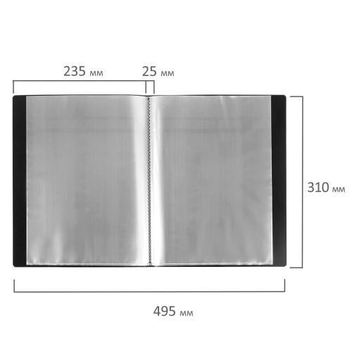 Папка BRAUBERG, 40 вкладышей,  0,7 мм, стандарт, черная фото 3