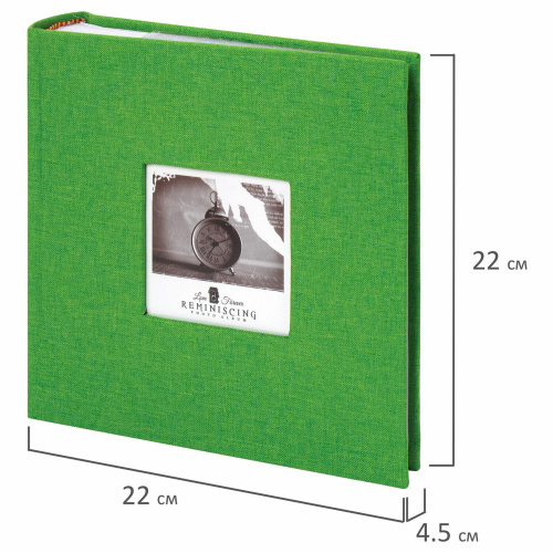 Фотоальбом BRAUBERG "Лайм", 200 фото, 10х15 см, ткань, зеленый фото 6