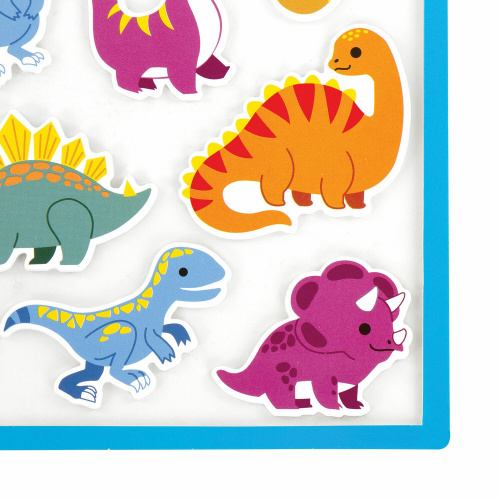 Наклейки обучающие тематические ЮНЛАНДИЯ "Динозавры", 20х40 см, многоразовые фото 7