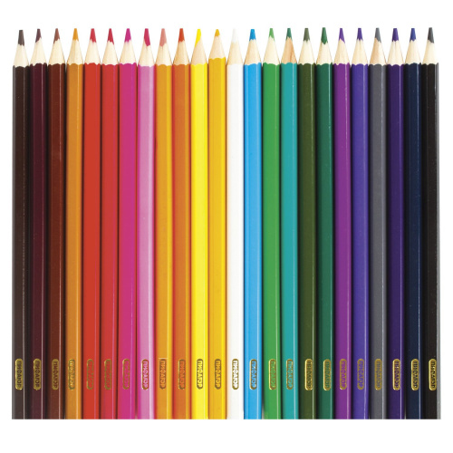 Карандаши цветные ПИФАГОР, 24 цвета, классические, заточенные, картонная упаковка фото 6