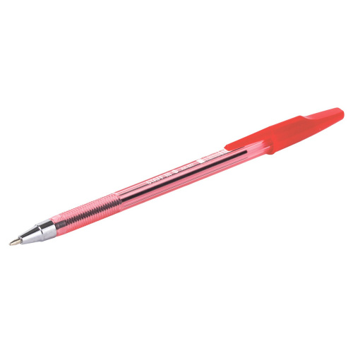 Ручка шариковая STAFF AA-927, красная, корпус тонированный, хромированные детали, линия 0,35 мм фото 6