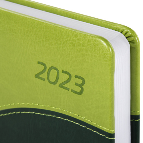 Ежедневник датированный 2023 BRAUBERG "Bond", А5, 138x213 мм, под кожу, зеленый/салатовый фото 3