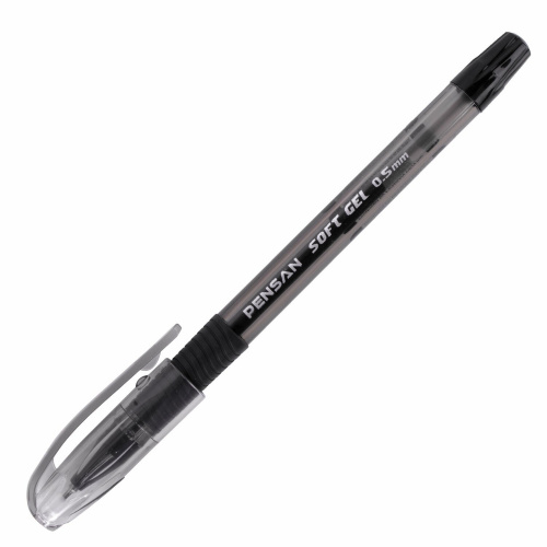 Ручка гелевая с грипом PENSAN "Soft Gel Fine", линия 0,4 мм, черная фото 8