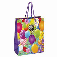 Пакет подарочный ЗОЛОТАЯ СКАЗКА "Воздушные шары", 17,8x9,8x22,9 см, ламинированный