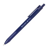 Ручка шариковая масляная автоматическая BRAUBERG "Trios", корпус синий, линия письма 0,35 мм, синяя