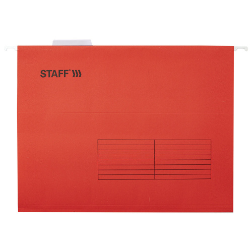 Подвесные папки STAFF, А4 (350х240мм) до 80 л., 10 шт., красные, картон фото 3