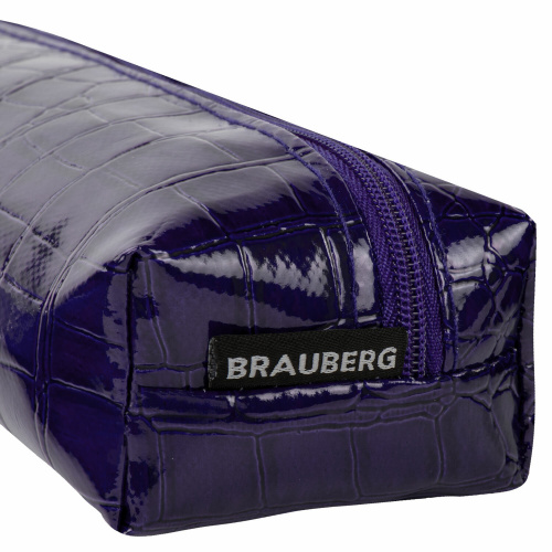 Пенал-косметичка BRAUBERG "Ultra purple", 20х6х4 см, крокодиловая кожа фото 6